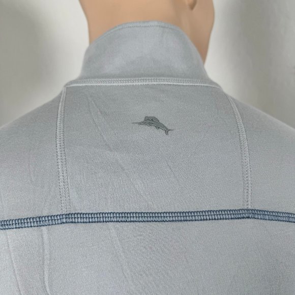 Tommy Bahama Via Del Sands Half-Zip Sweatshirt Size M in Light Grey - Picture 7 of 11